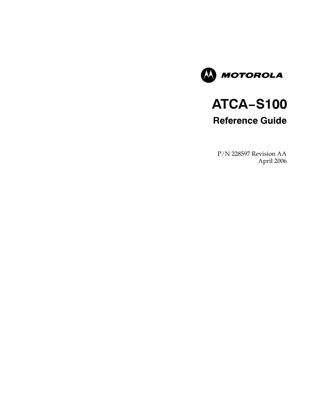 Motorola 228597 manual ATCA−S100 