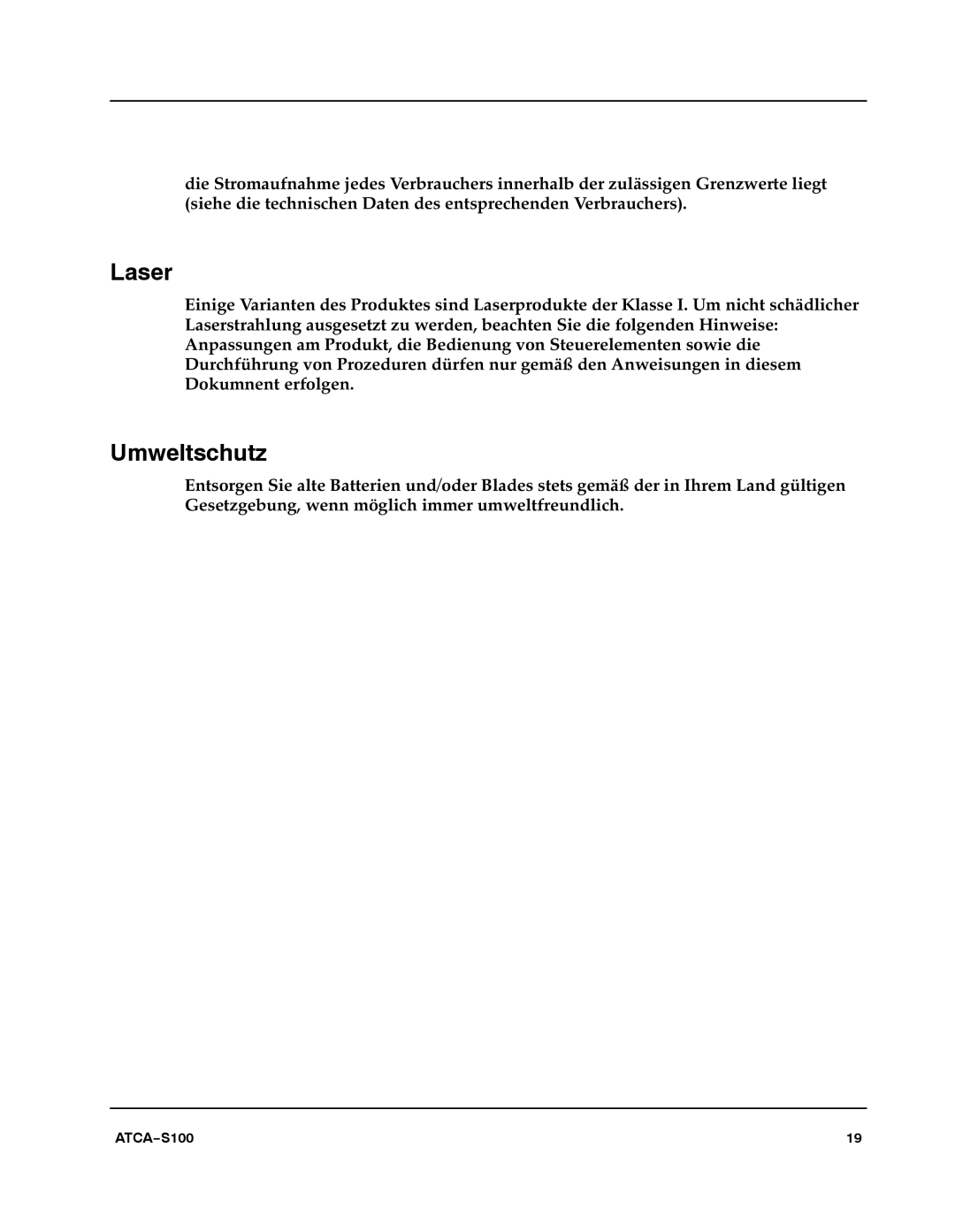 Motorola 228597 manual Laser, Umweltschutz 