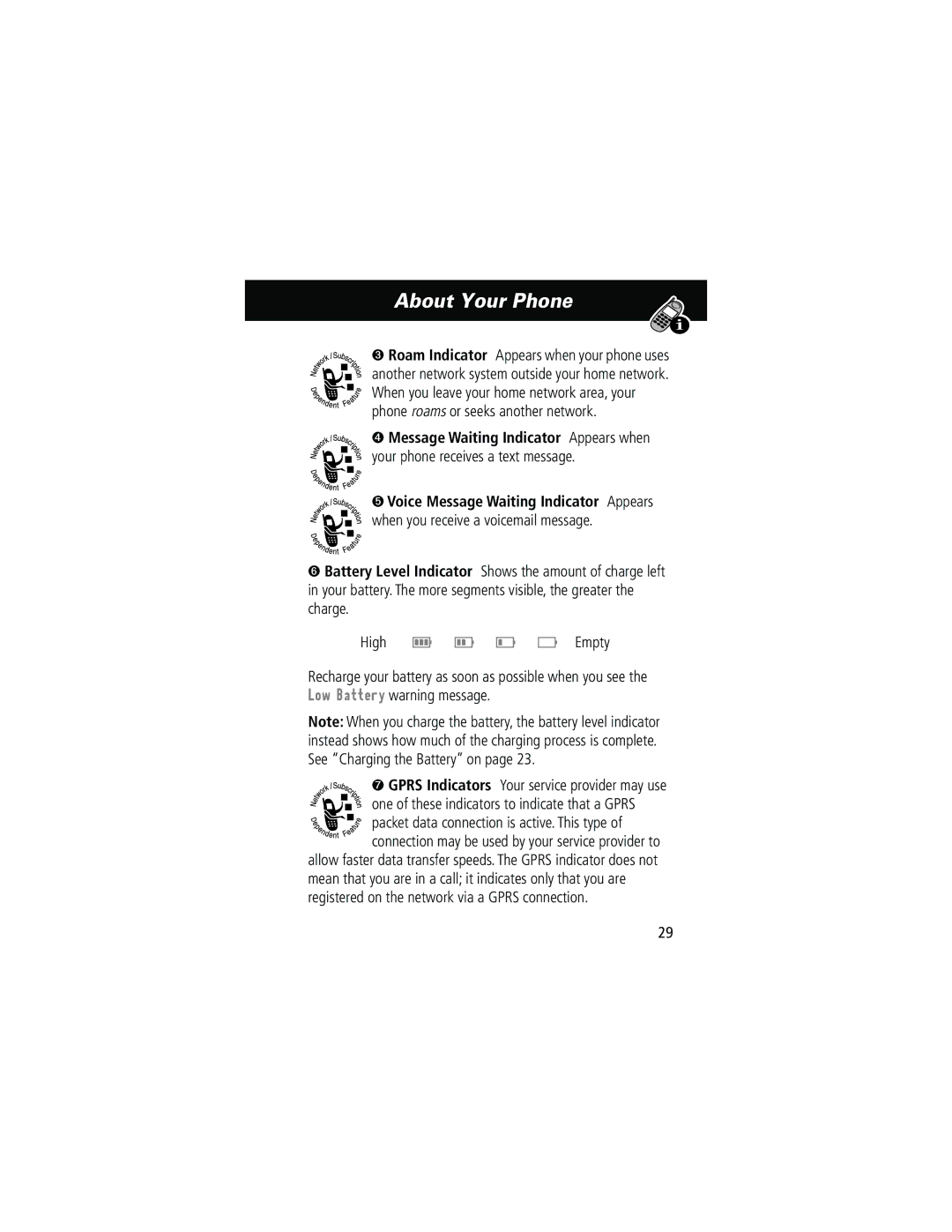 Motorola 280 manual One of these indicators to indicate that a Gprs 