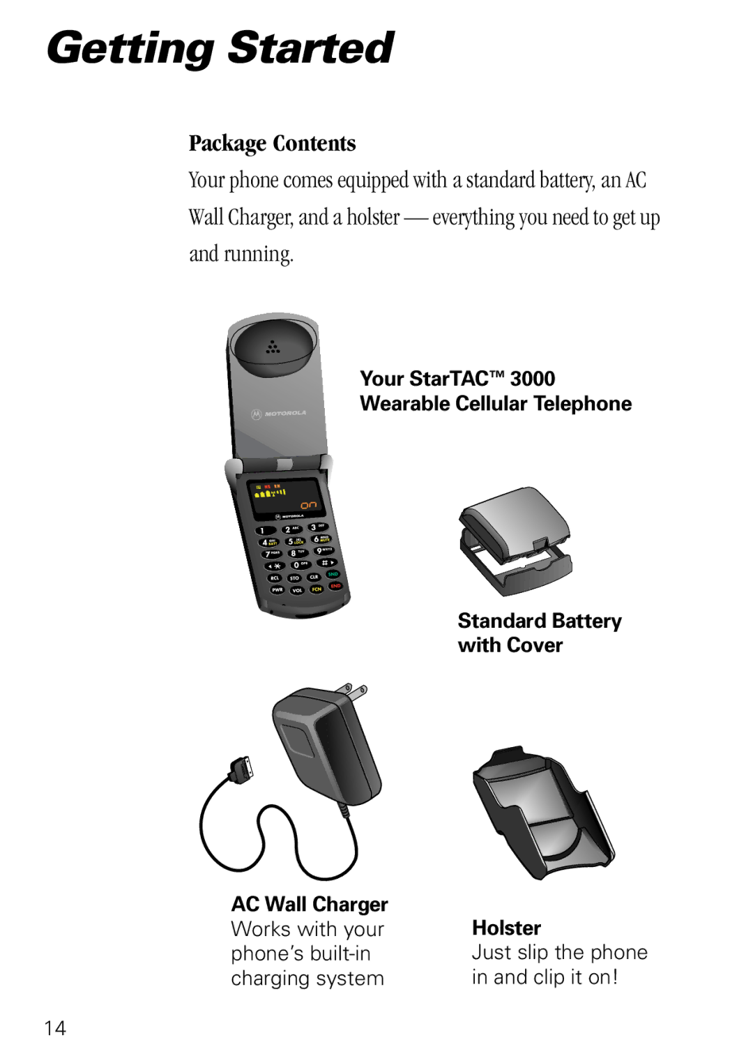 Motorola 3000 specifications Getting Started, Package Contents 