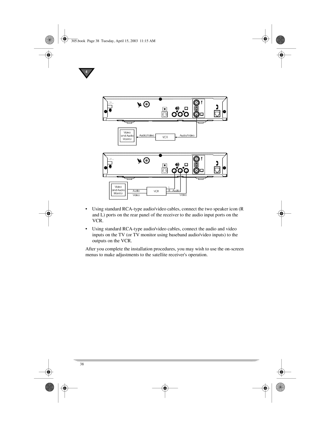 Motorola 305 manual Book Page 38 Tuesday, April 15, 2003 1115 AM 