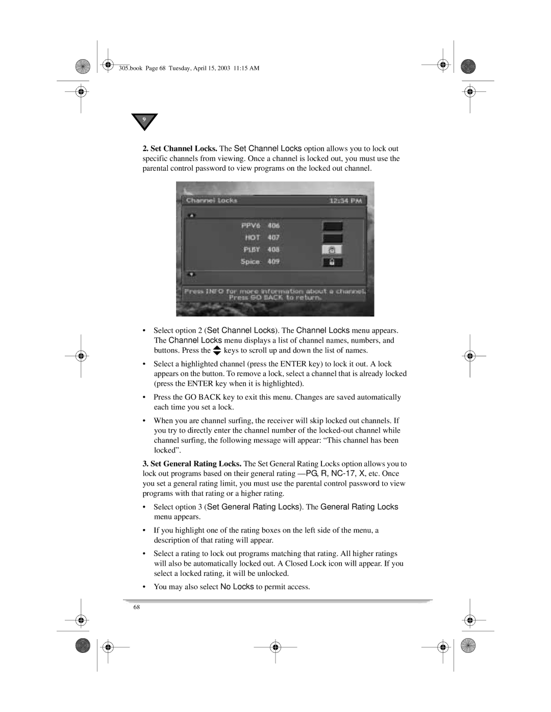 Motorola 305 manual Book Page 68 Tuesday, April 15, 2003 1115 AM 