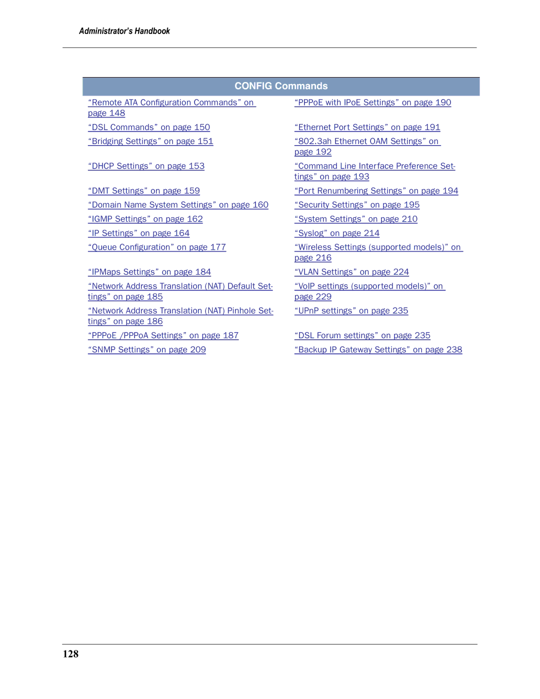 Motorola 3397GP manual 128, Config Commands 