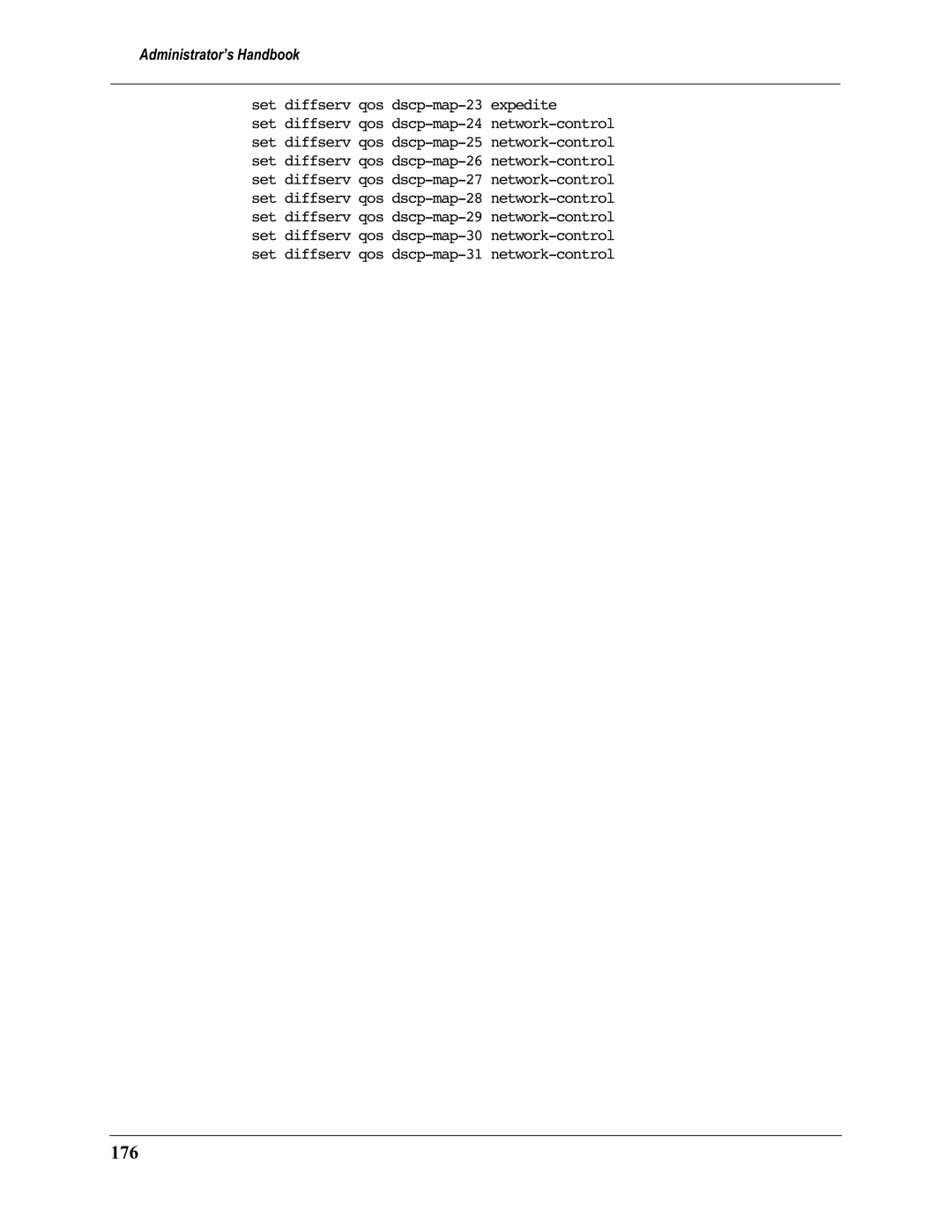 Motorola 3397GP manual 176, Set diffserv qos dscp-map-23 expedite 