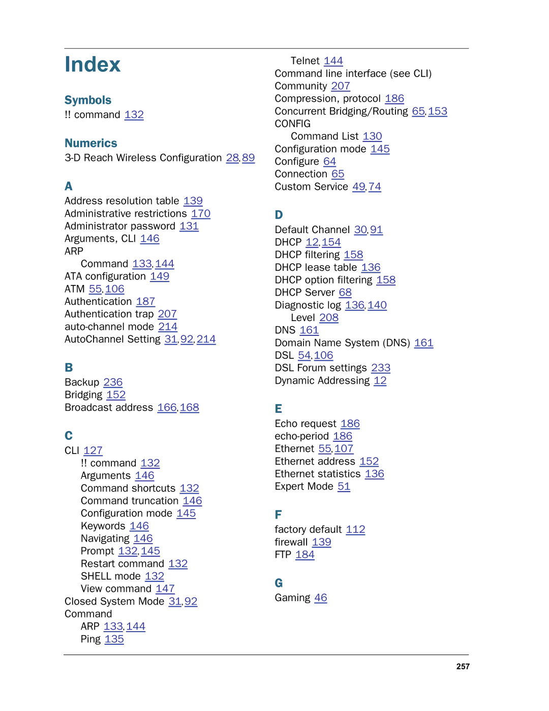 Motorola 3397GP manual Index 