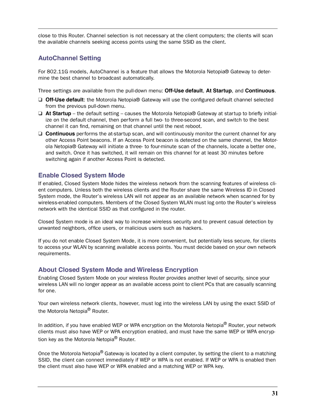 Motorola 3397GP manual AutoChannel Setting 