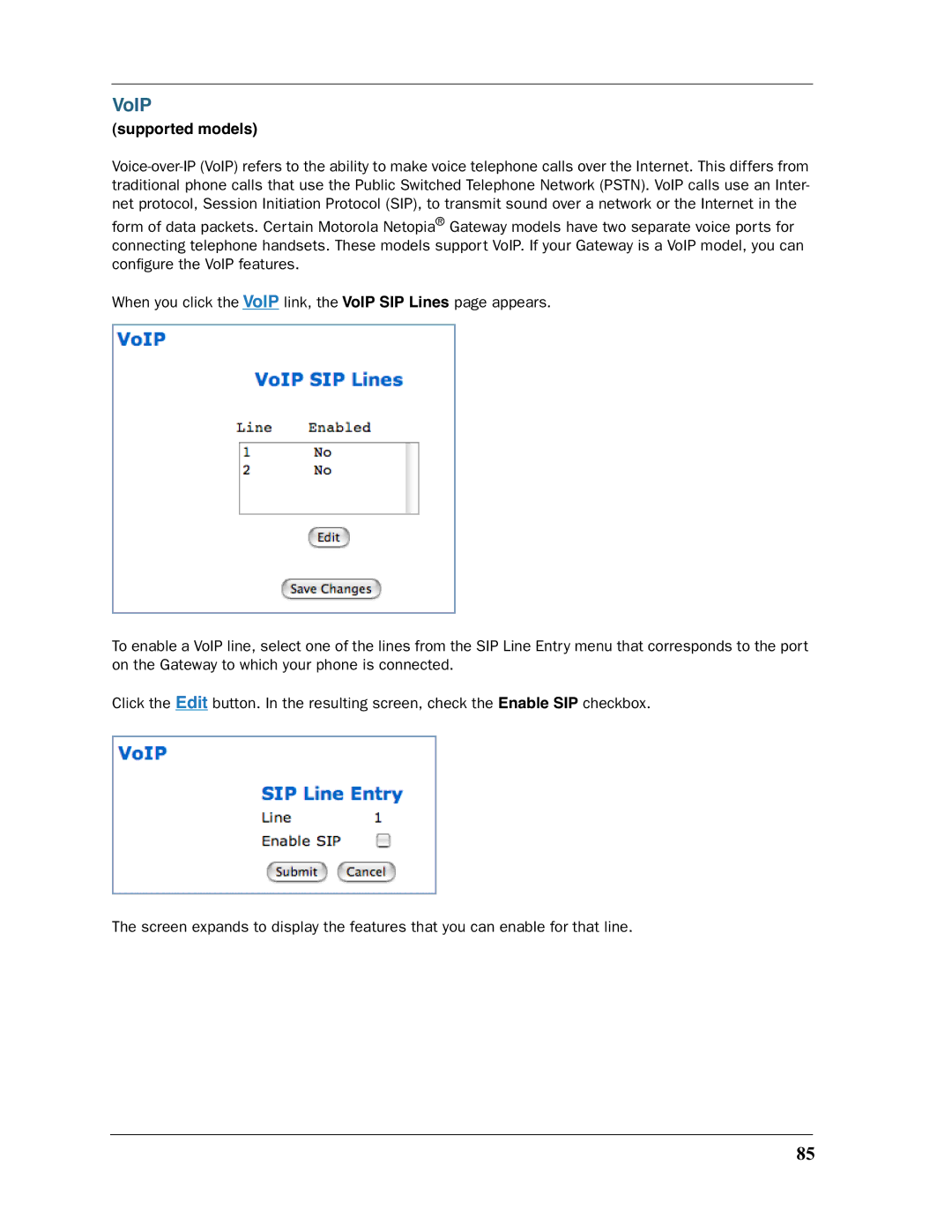 Motorola 3397GP manual VoIP, Supported models 