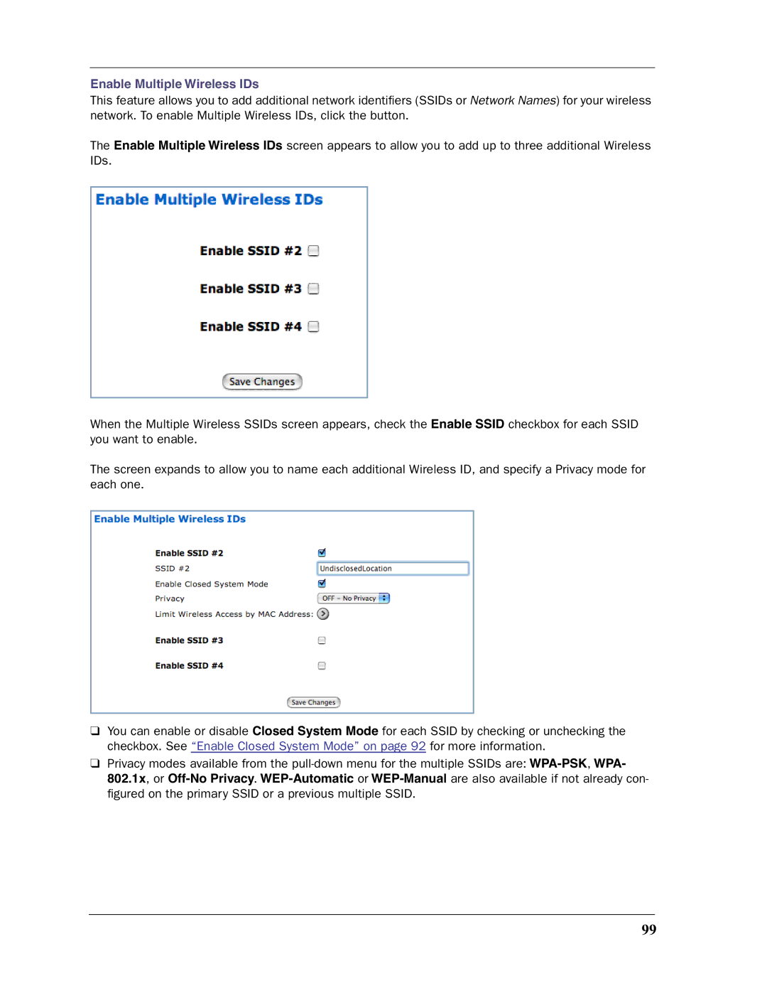 Motorola 3397GP manual Enable Multiple Wireless IDs 