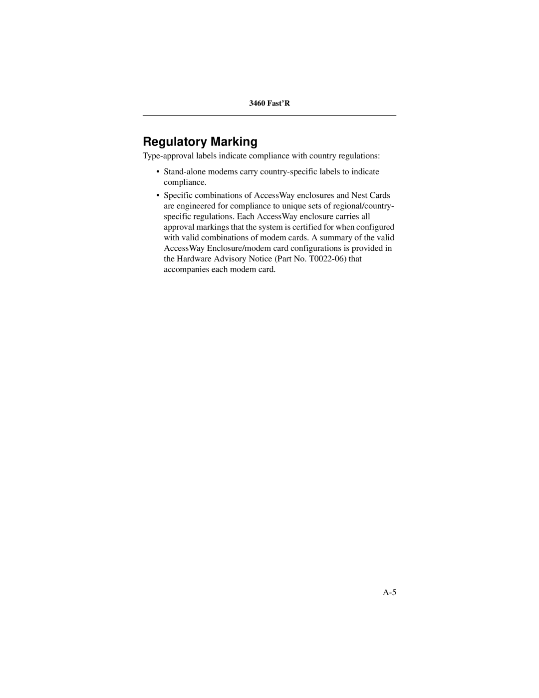 Motorola 3460 manual Regulatory Marking 