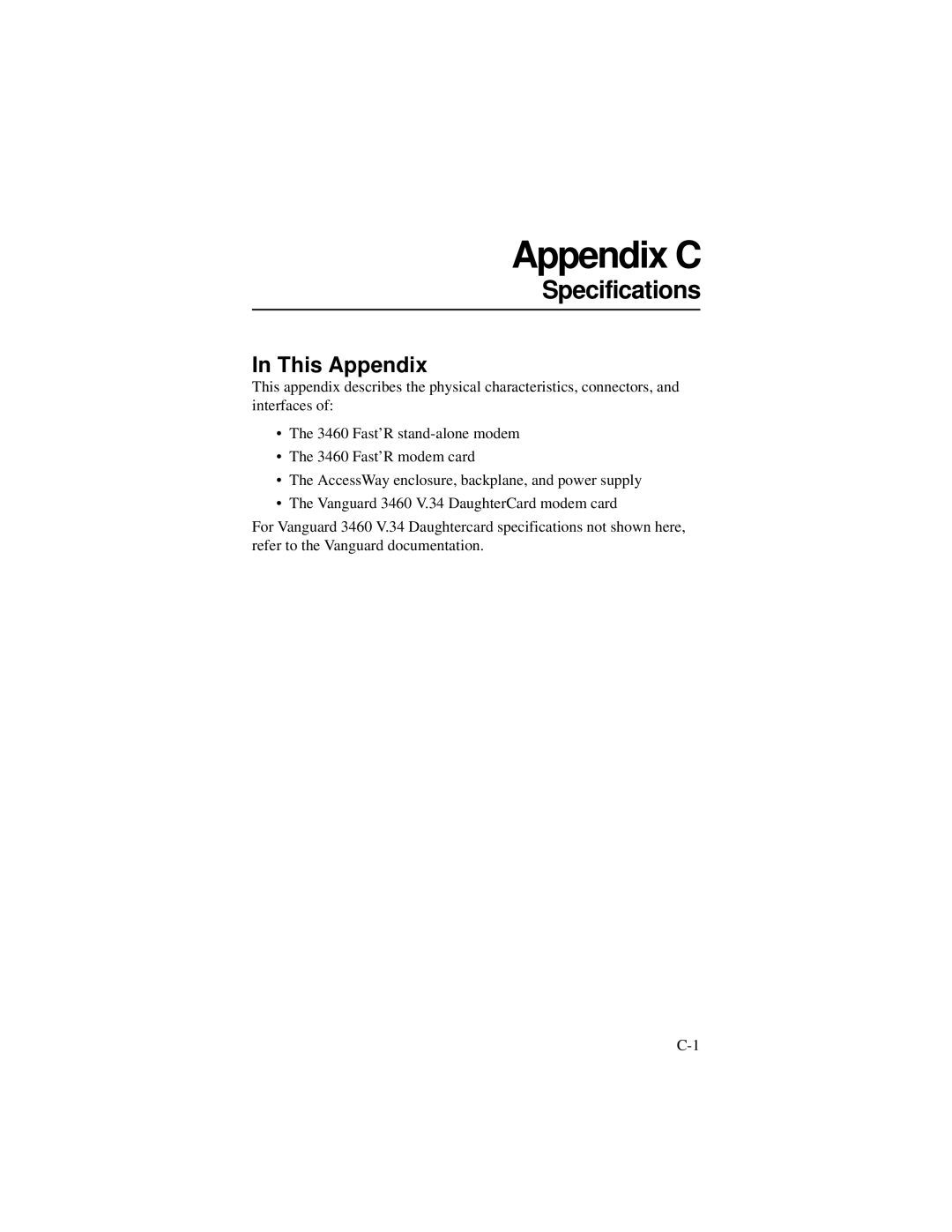 Motorola 3460 manual Appendix C 