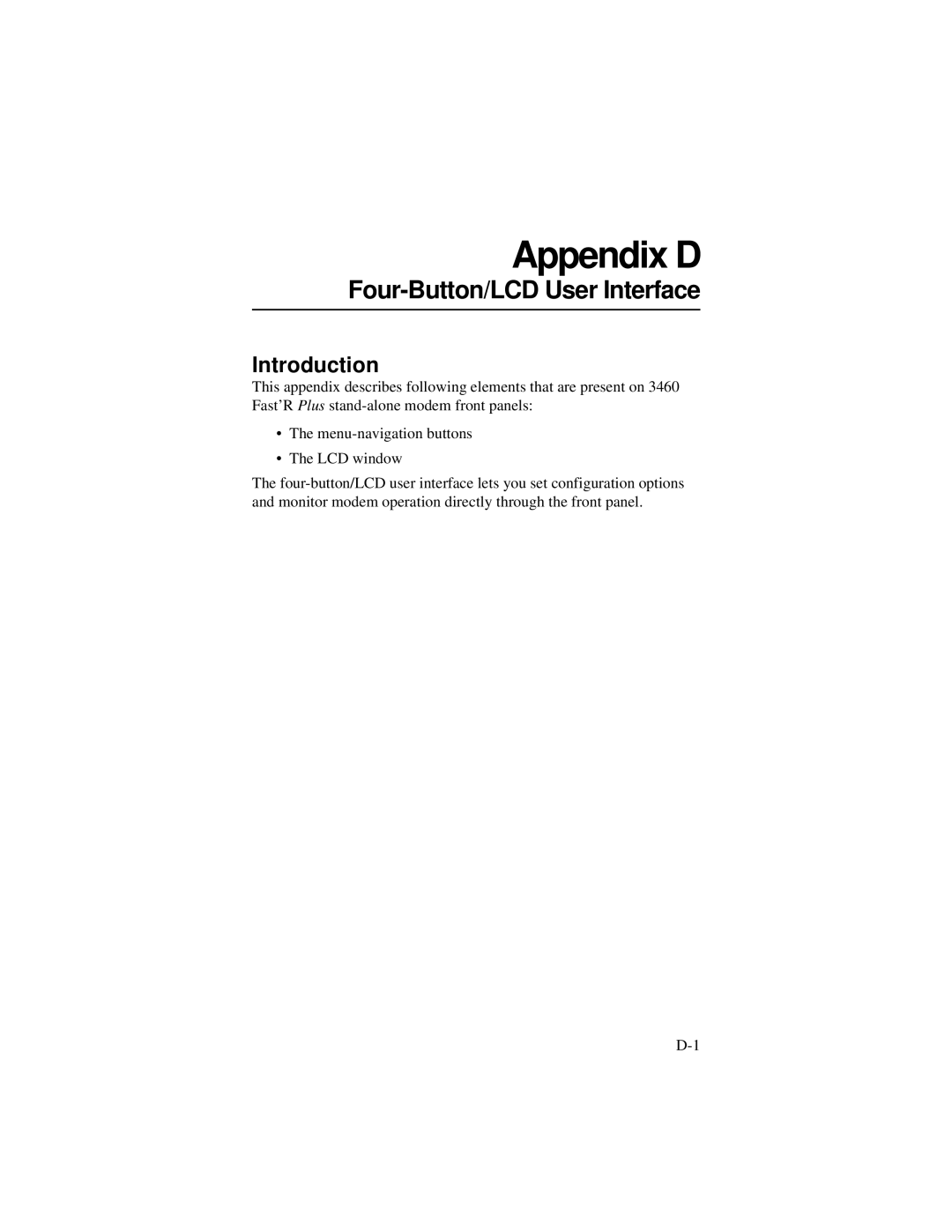 Motorola 3460 manual Appendix D 