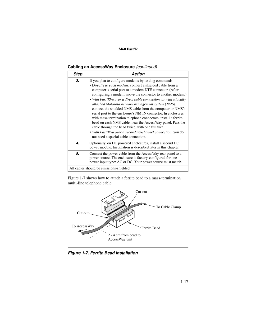 Motorola 3460 manual Attached Motorola network management system NMS 