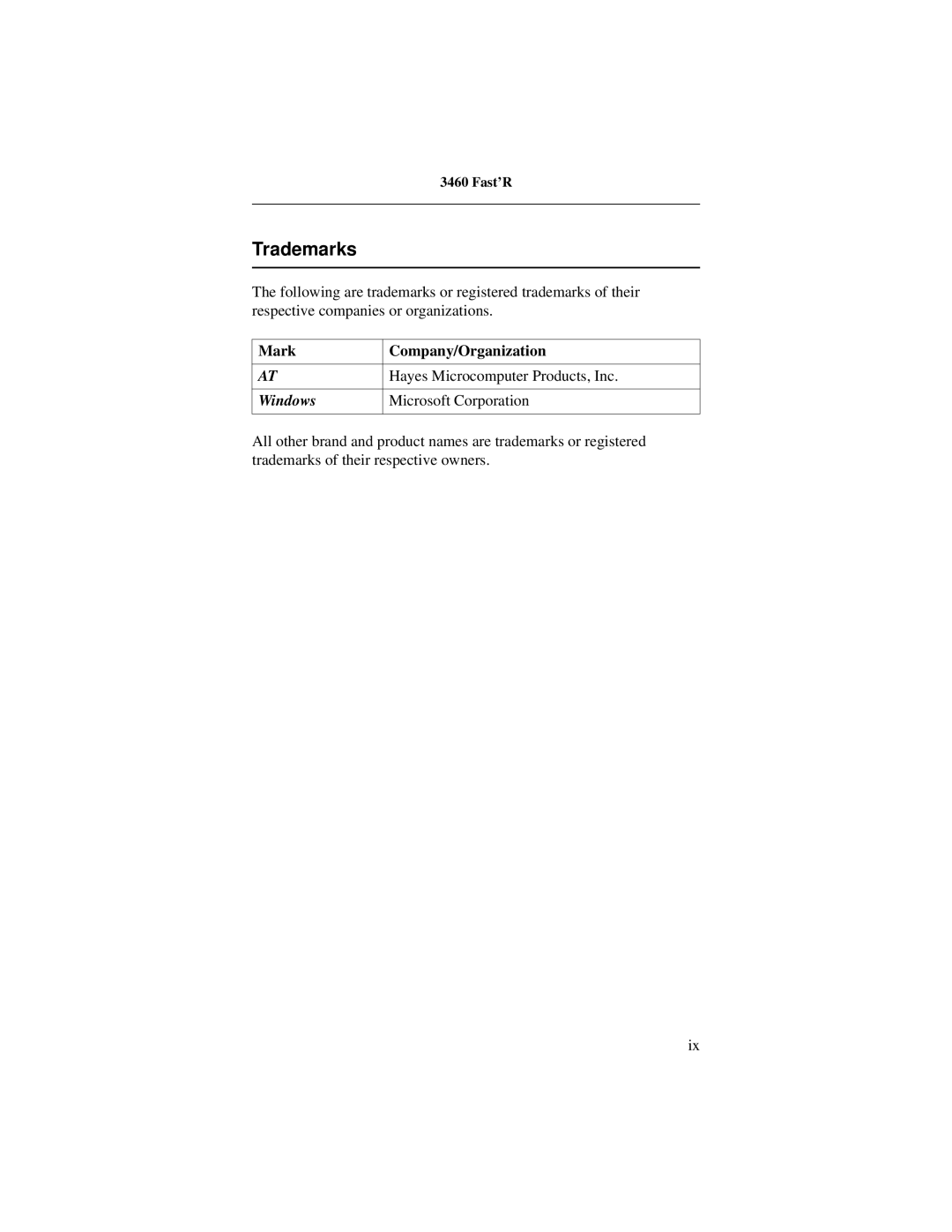 Motorola 3460 manual Trademarks, Windows 