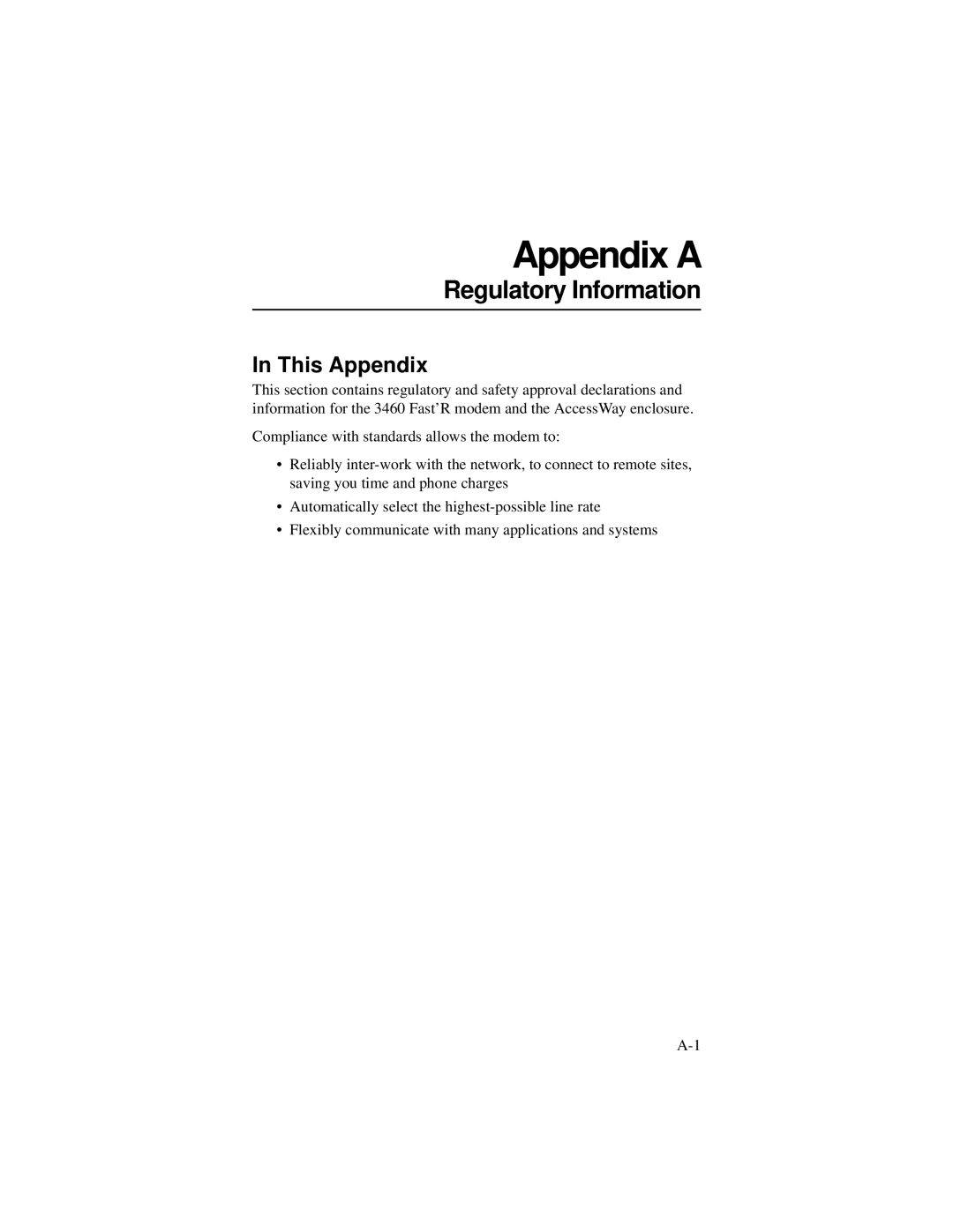 Motorola 3460 manual Appendix a, This Appendix 