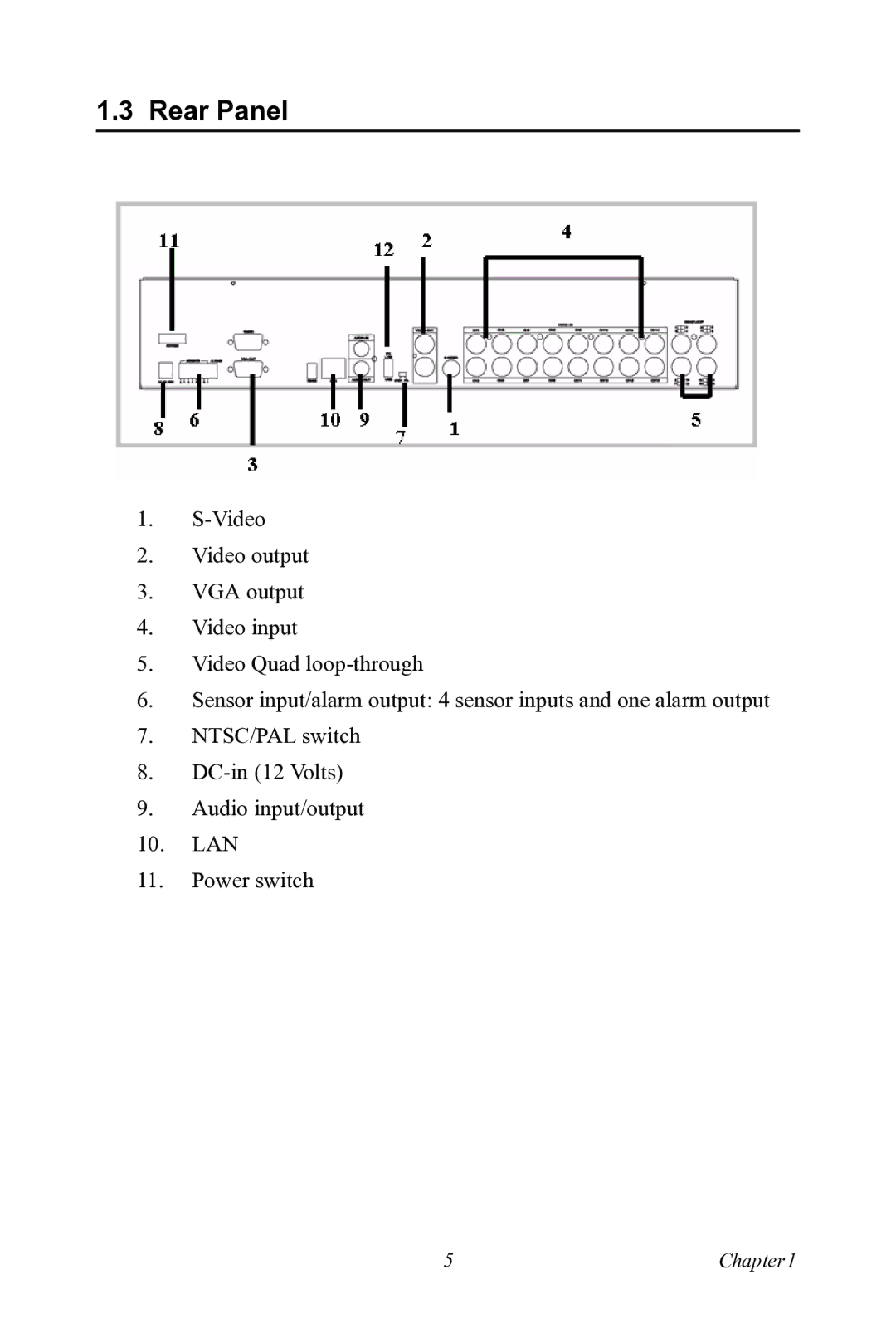 Motorola 530 user manual Rear Panel 