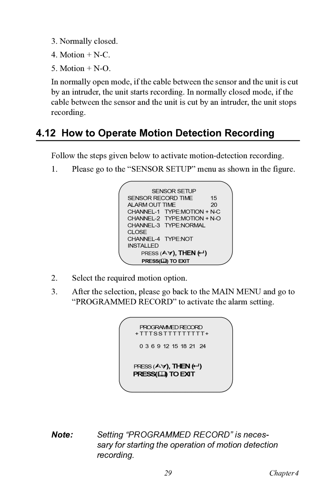 Motorola 530 user manual How to Operate Motion Detection Recording 