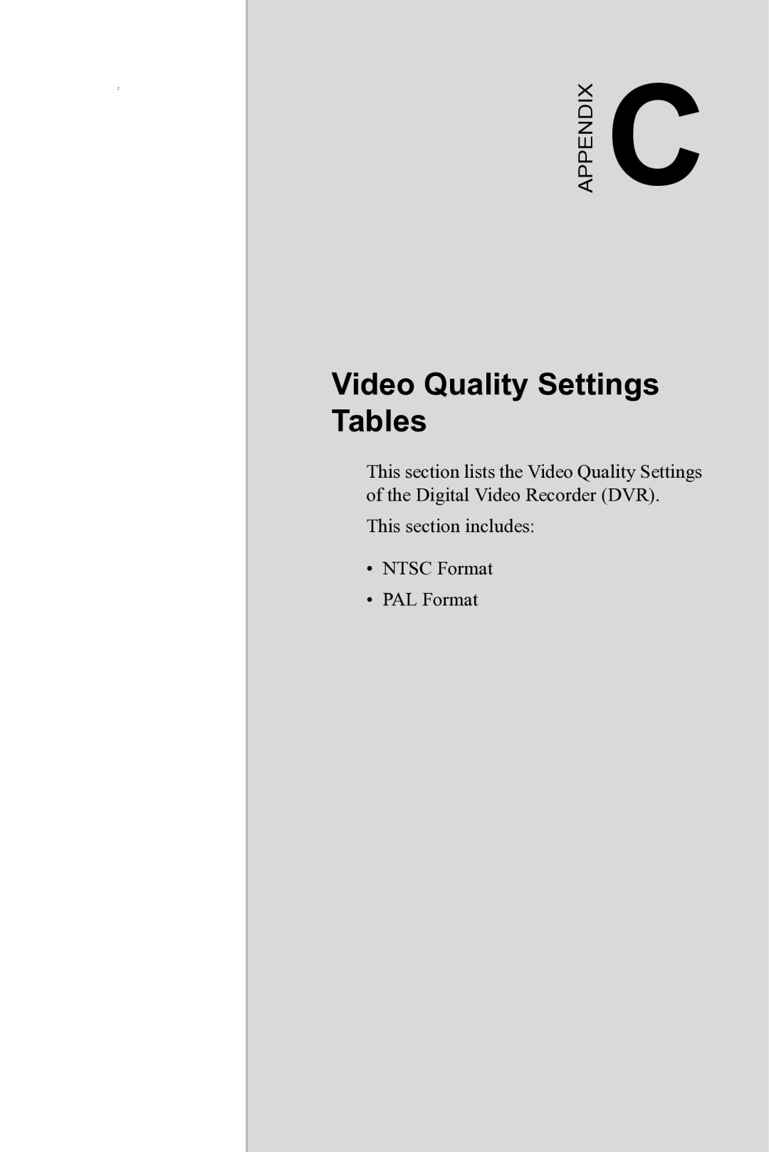 Motorola 530 user manual Video Quality Settings Tables 