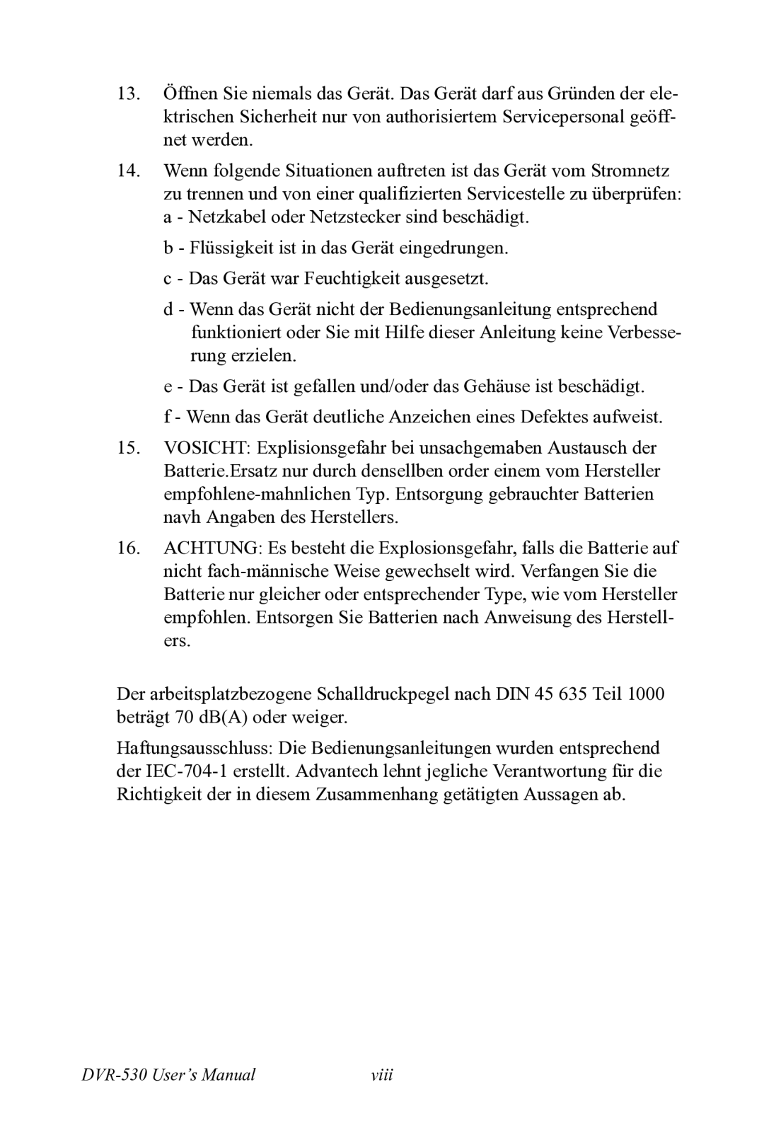 Motorola user manual DVR-530 User’s Manual Viii 