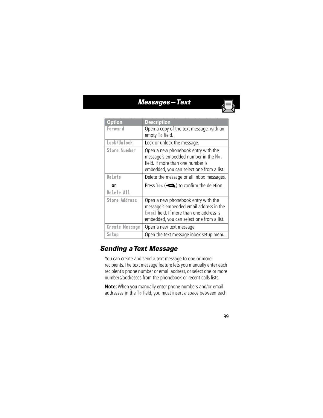 Motorola 60C manual Sending a Text Message 