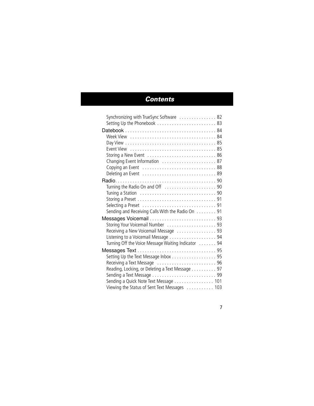 Motorola 60C manual 101, 103 