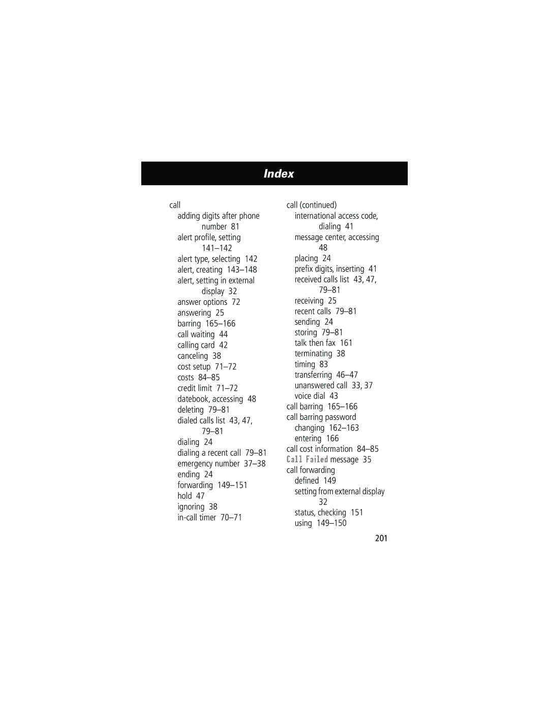 Motorola 60g manual Index 