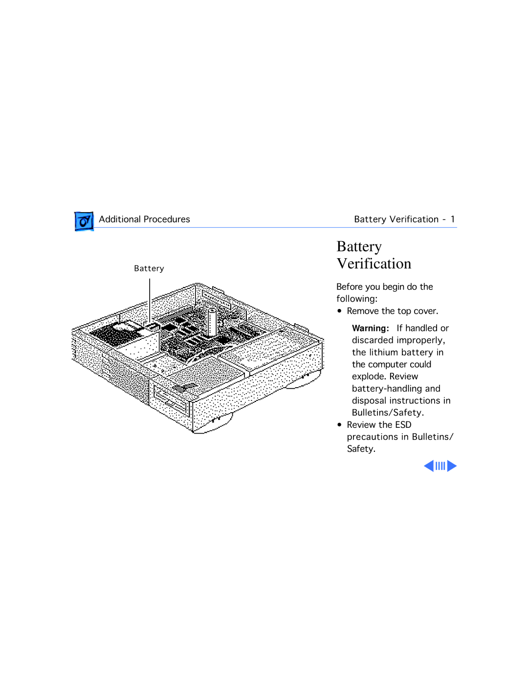 Motorola 660AV manual Battery, Verification 