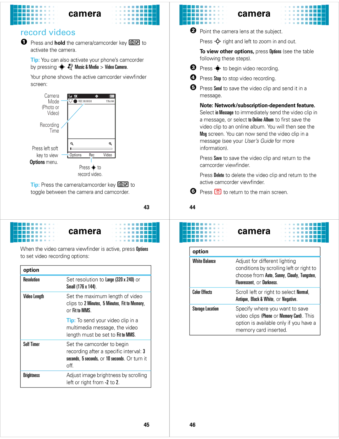 Motorola 68000201627-A manual Record videos 