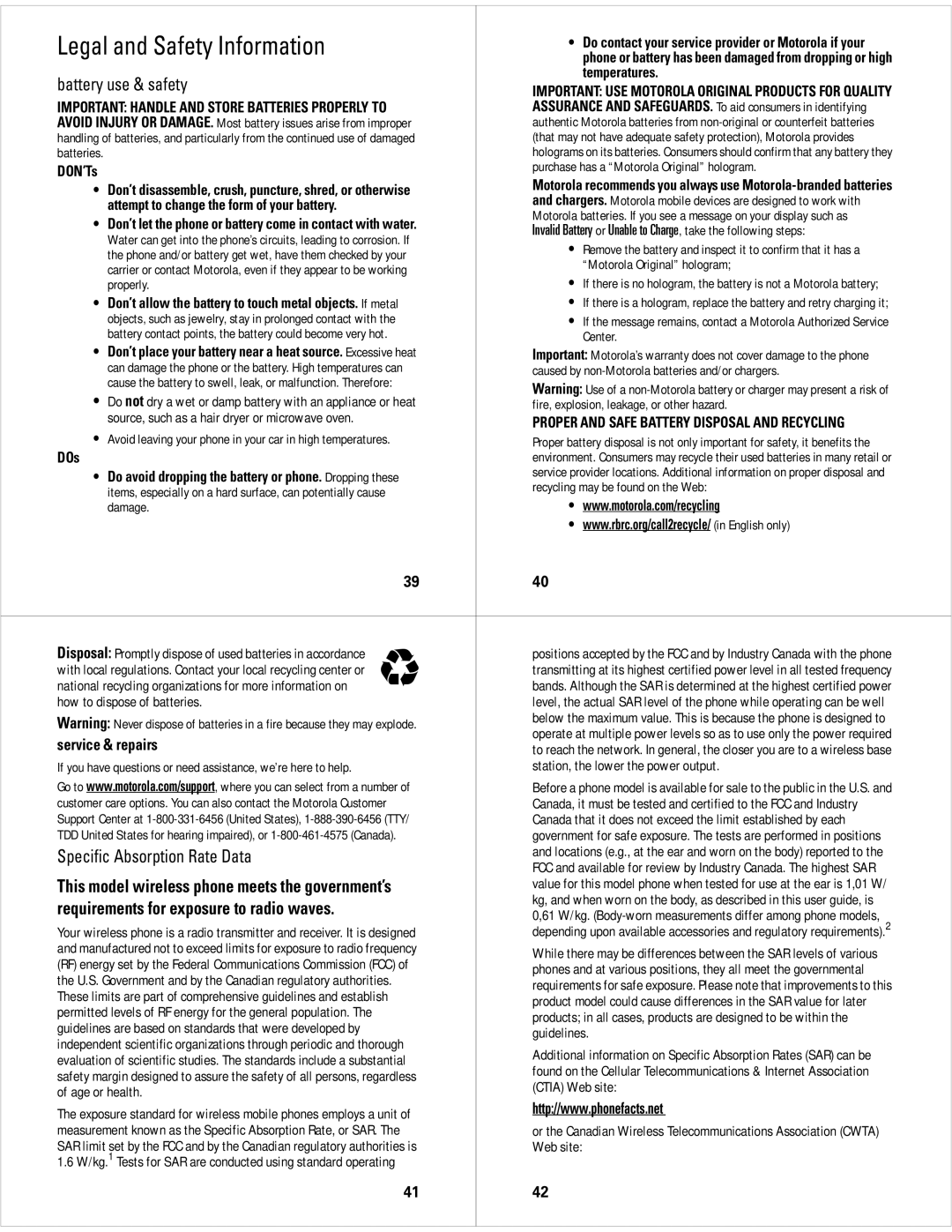 Motorola 68000201702-B manual Service & repairs 