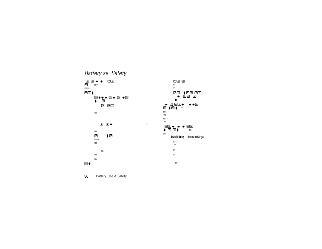 Motorola 68000202467-A manual Battery Use & Safety 