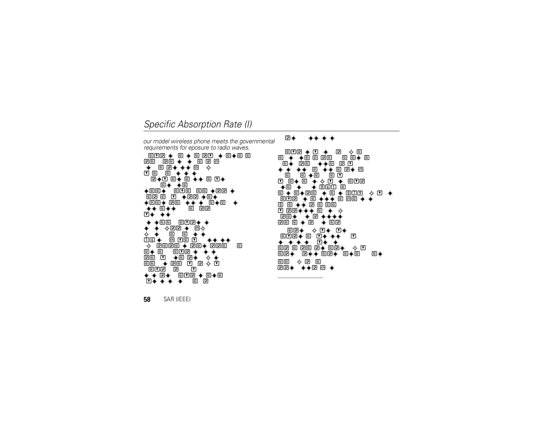 Motorola 68000202467-A manual Specific Absorption Rate Ieee 