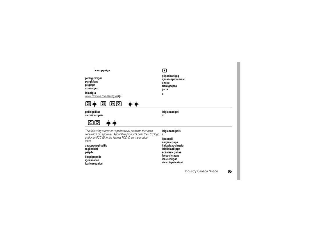 Motorola 68000202467-A manual Industry Canada Notice to Users, FCC Notice to Users 