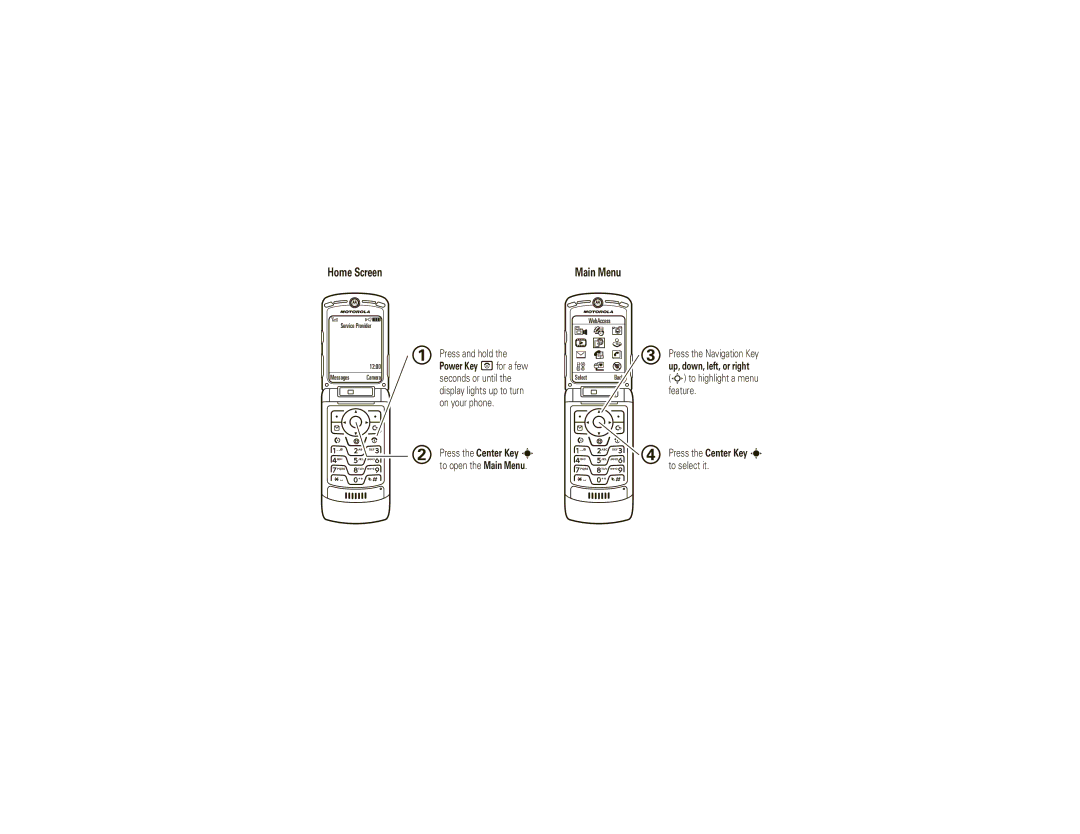 Motorola 68000202560-A manual Press the Center Key s 