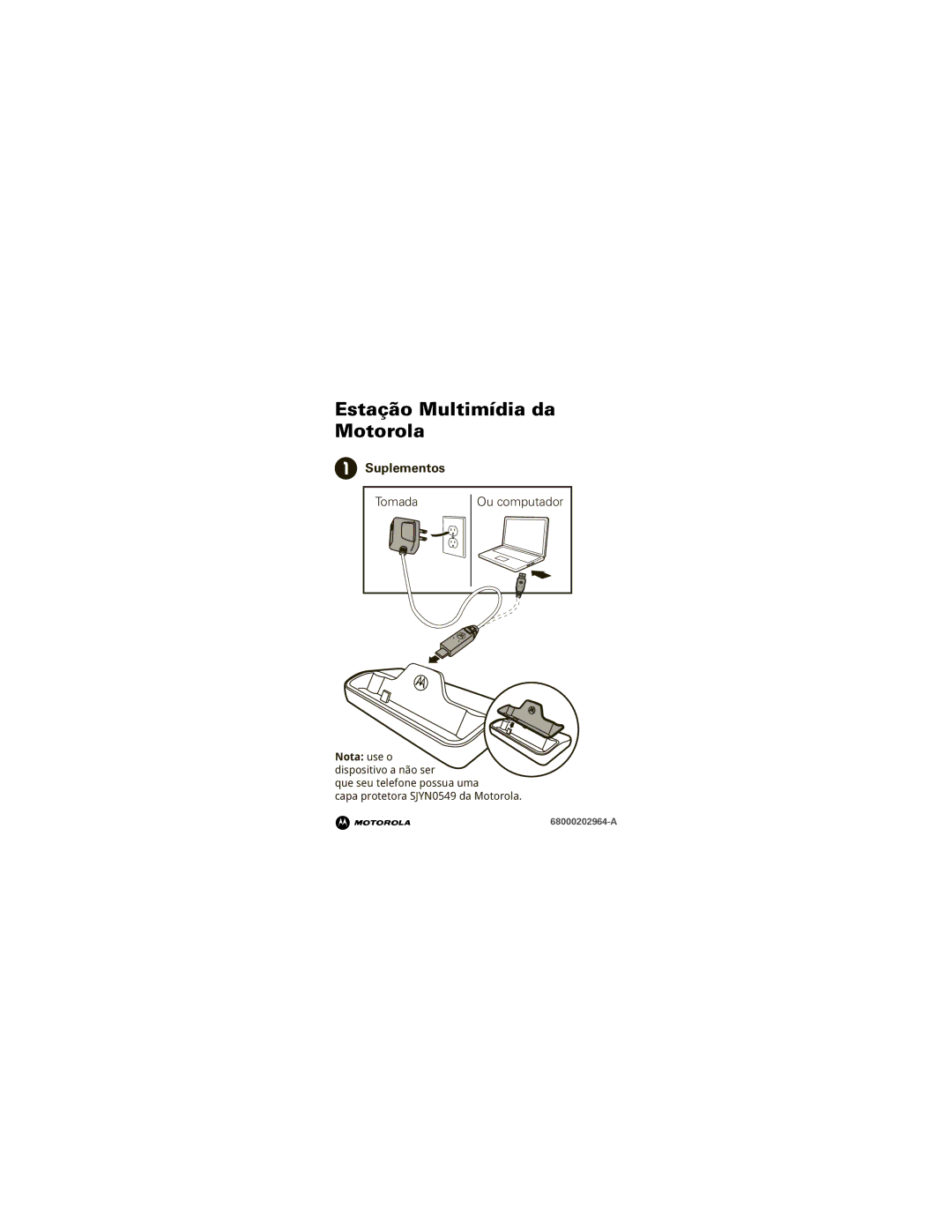 Motorola 68000202964-AM manual Suplementos, Tomada Ou computador 