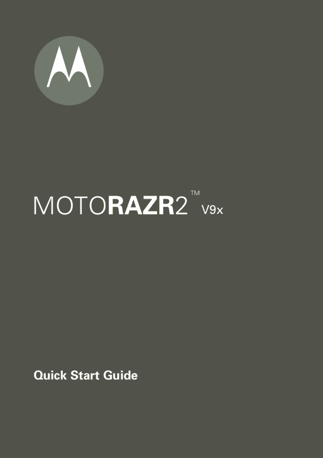 Motorola 68002425001 quick start MOTORAZR2 