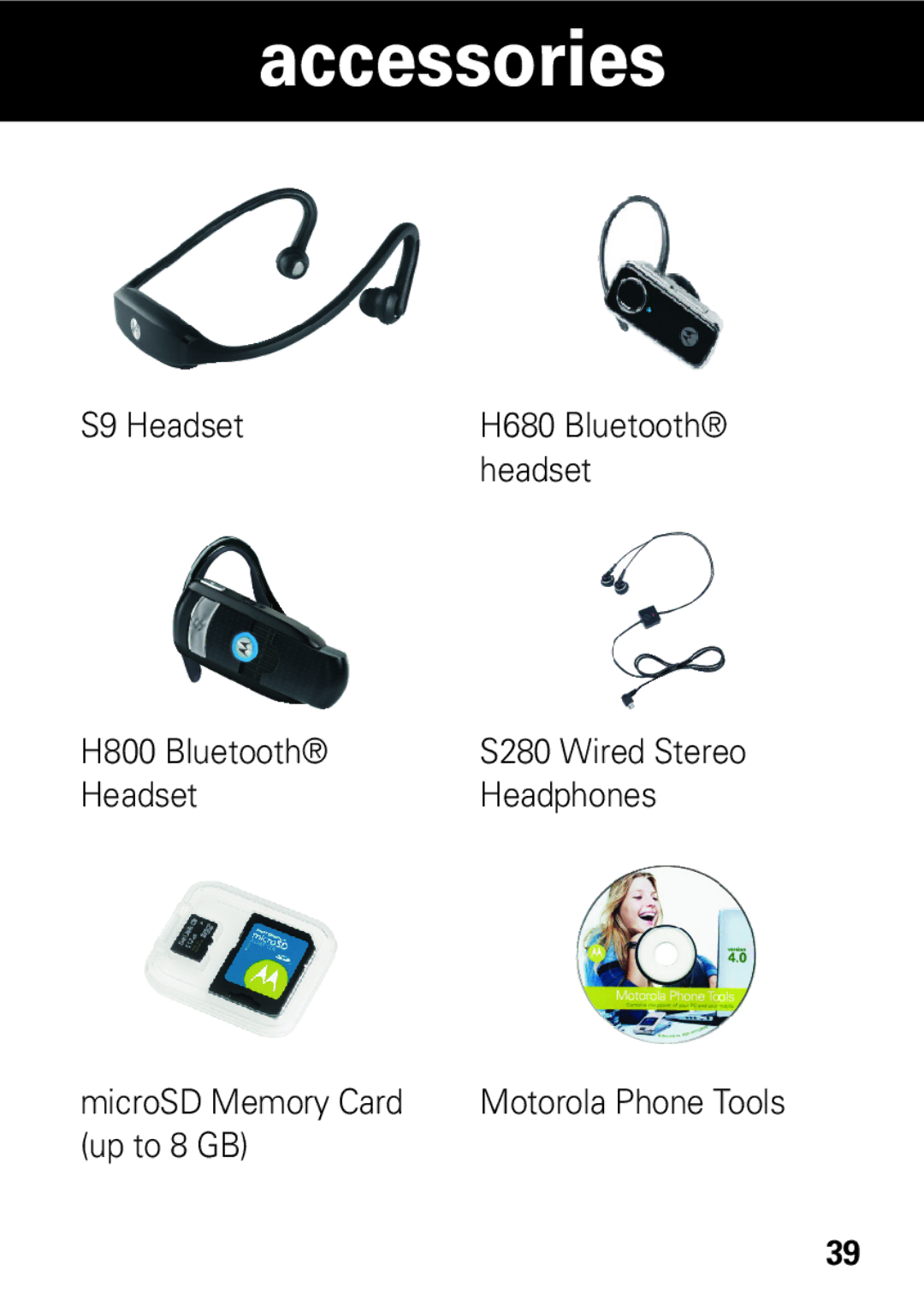 Motorola 68002425001 quick start S9 Headset, H800 Bluetooth, Headset Headphones MicroSD Memory Card, Up to 8 GB 