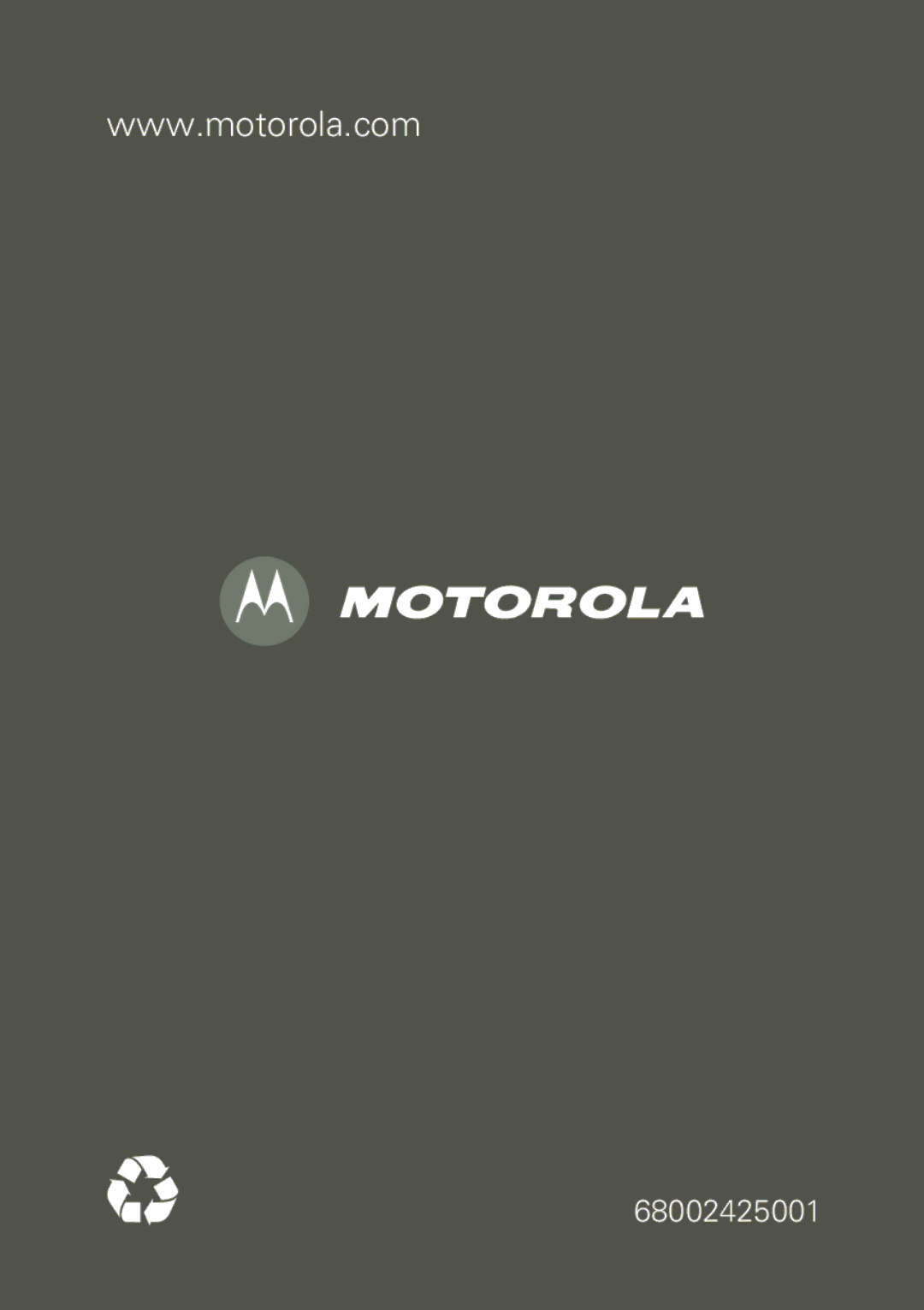 Motorola 68002425001 quick start 