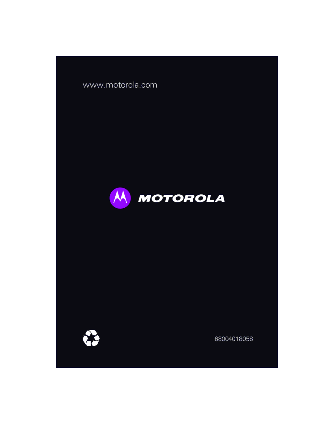 Motorola 68004018058 manual 