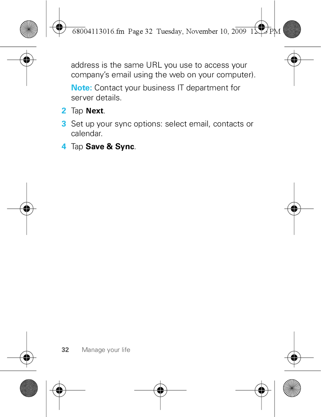 Motorola 68004113016 manual Fm Page 32 Tuesday, November 10 