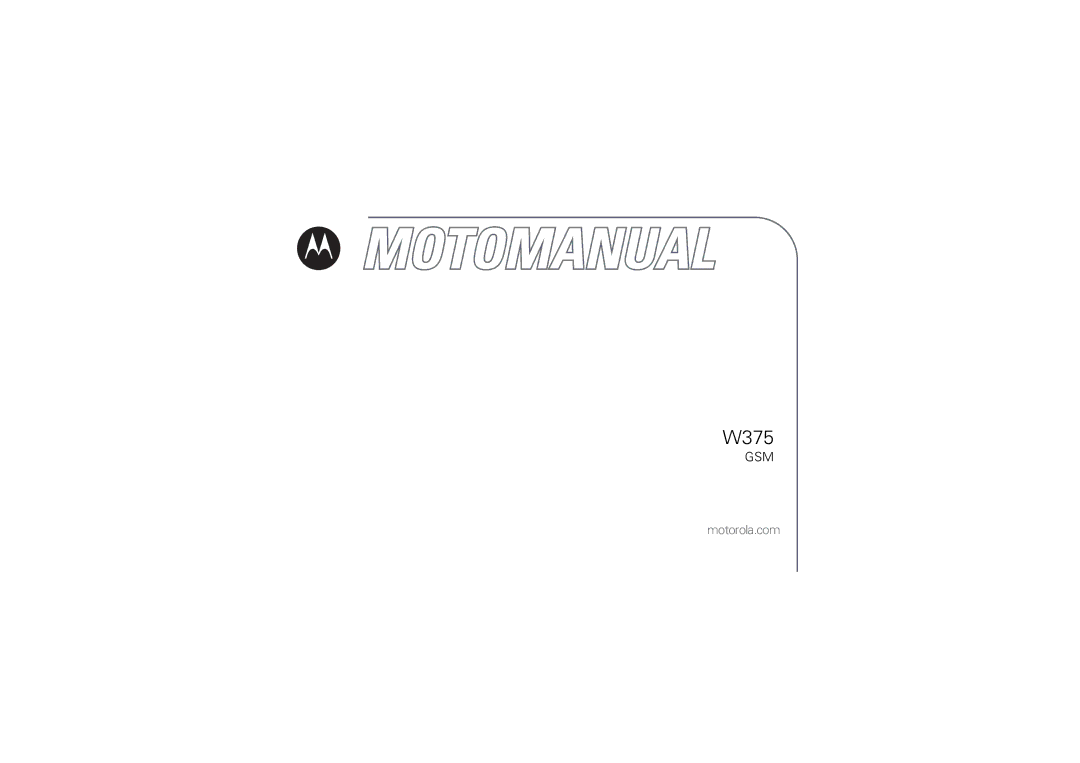 Motorola 6802925J24 manual W375 