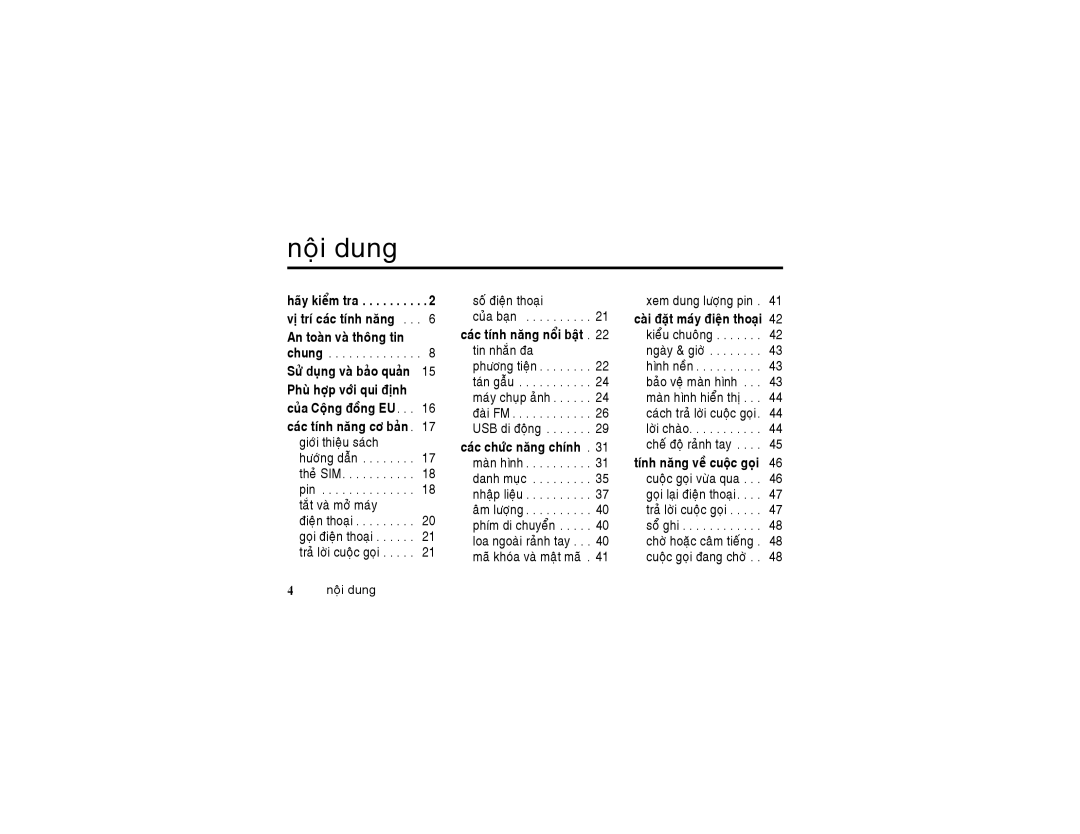 Motorola 6802925J24 manual Noäi dung 