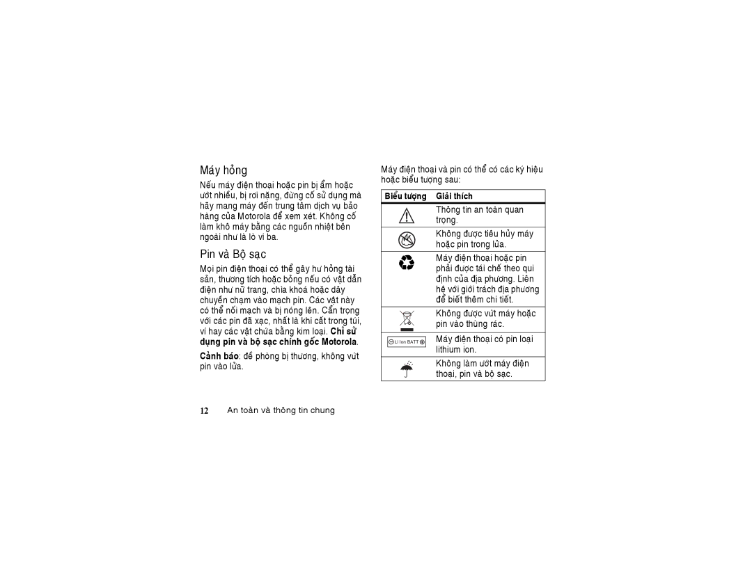 Motorola 6802925J24 manual Maùy hoûng 