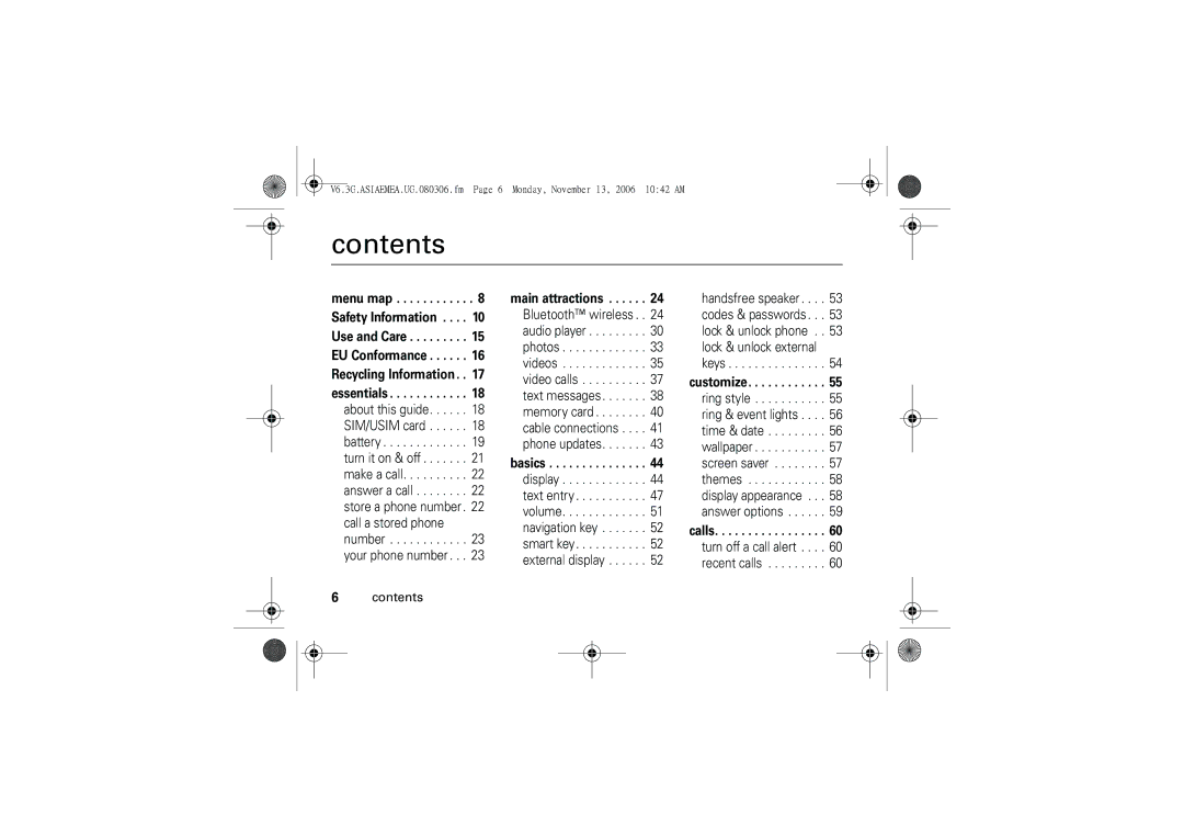 Motorola 6802928J21 user manual Contents 