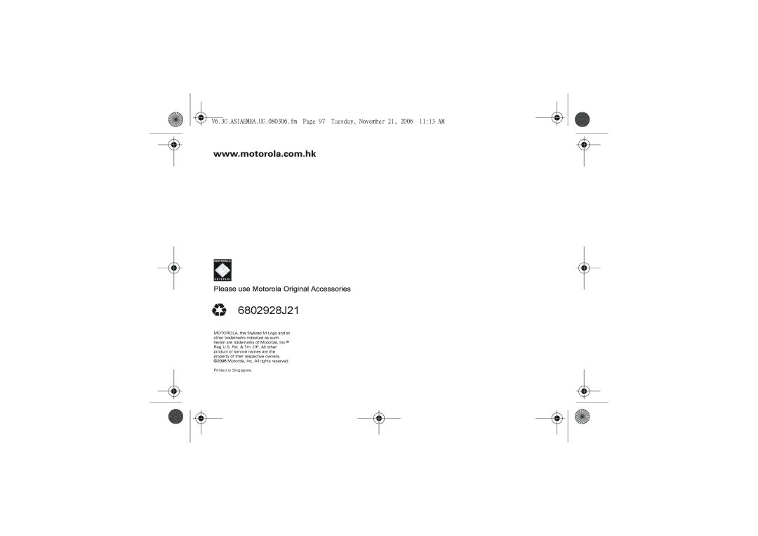 Motorola user manual Motorola 6802928J21 