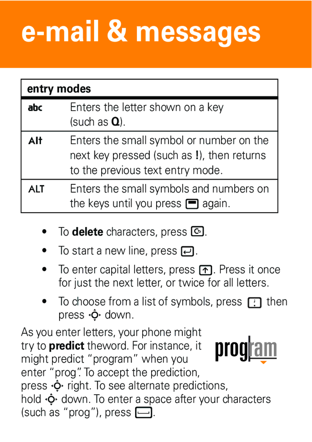 Motorola 6802935J48 quick start Entry modes 