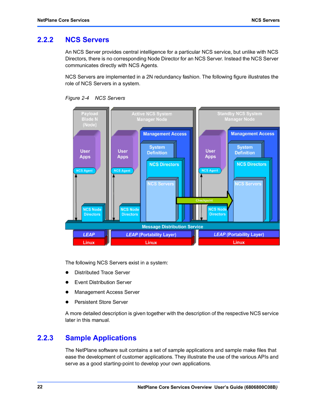 Motorola 6806800C08B manual Sample Applications, NetPlane Core Services NCS Servers 