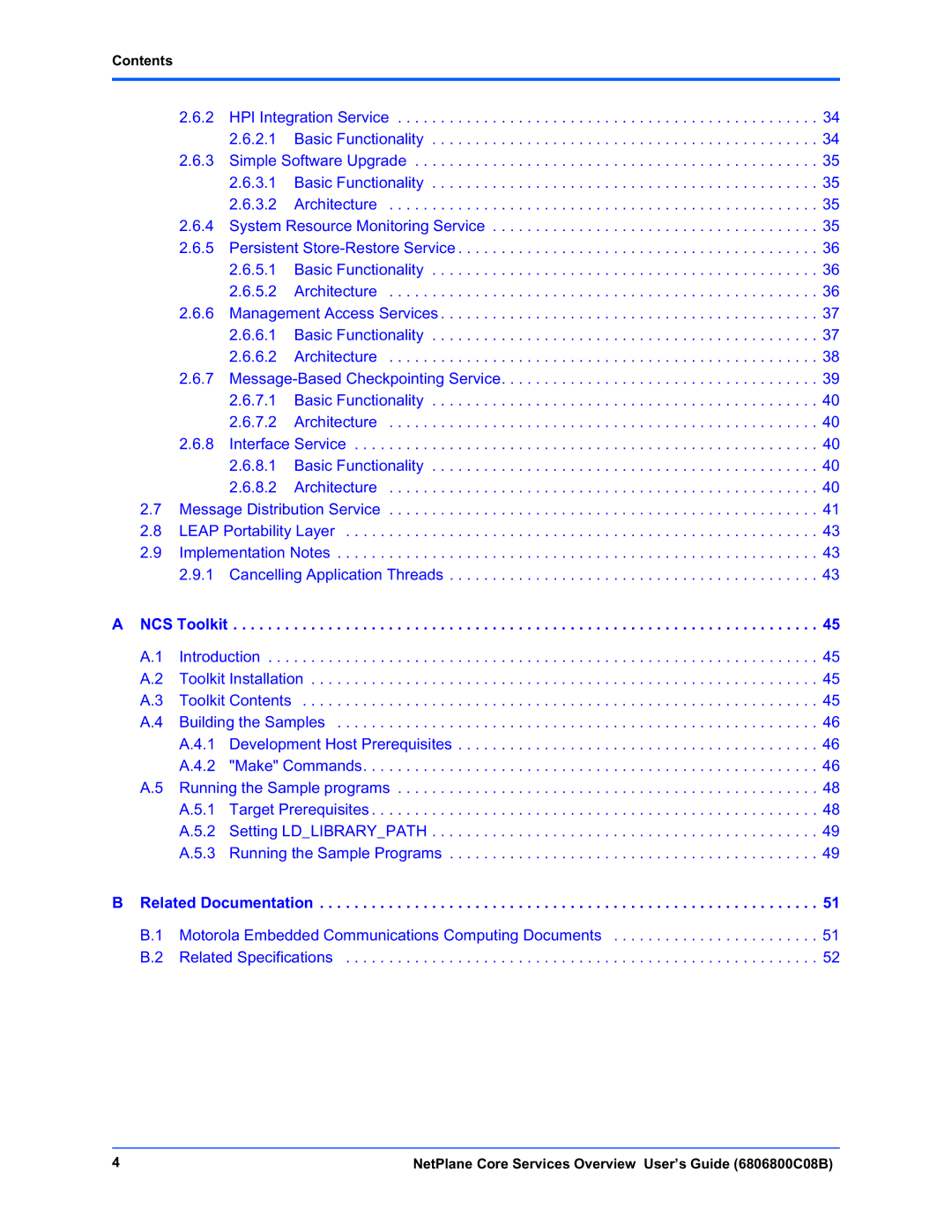 Motorola manual Contents, NetPlane Core Services Overview User’s Guide 6806800C08B 