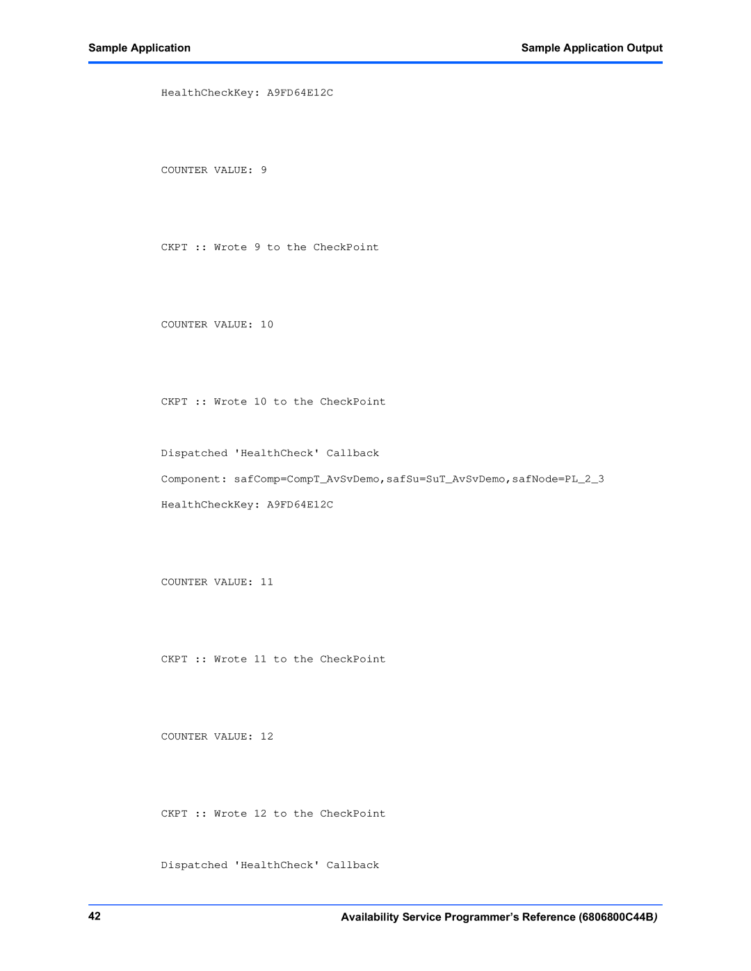 Motorola 6806800C44B manual Ckpt Wrote 9 to the CheckPoint 