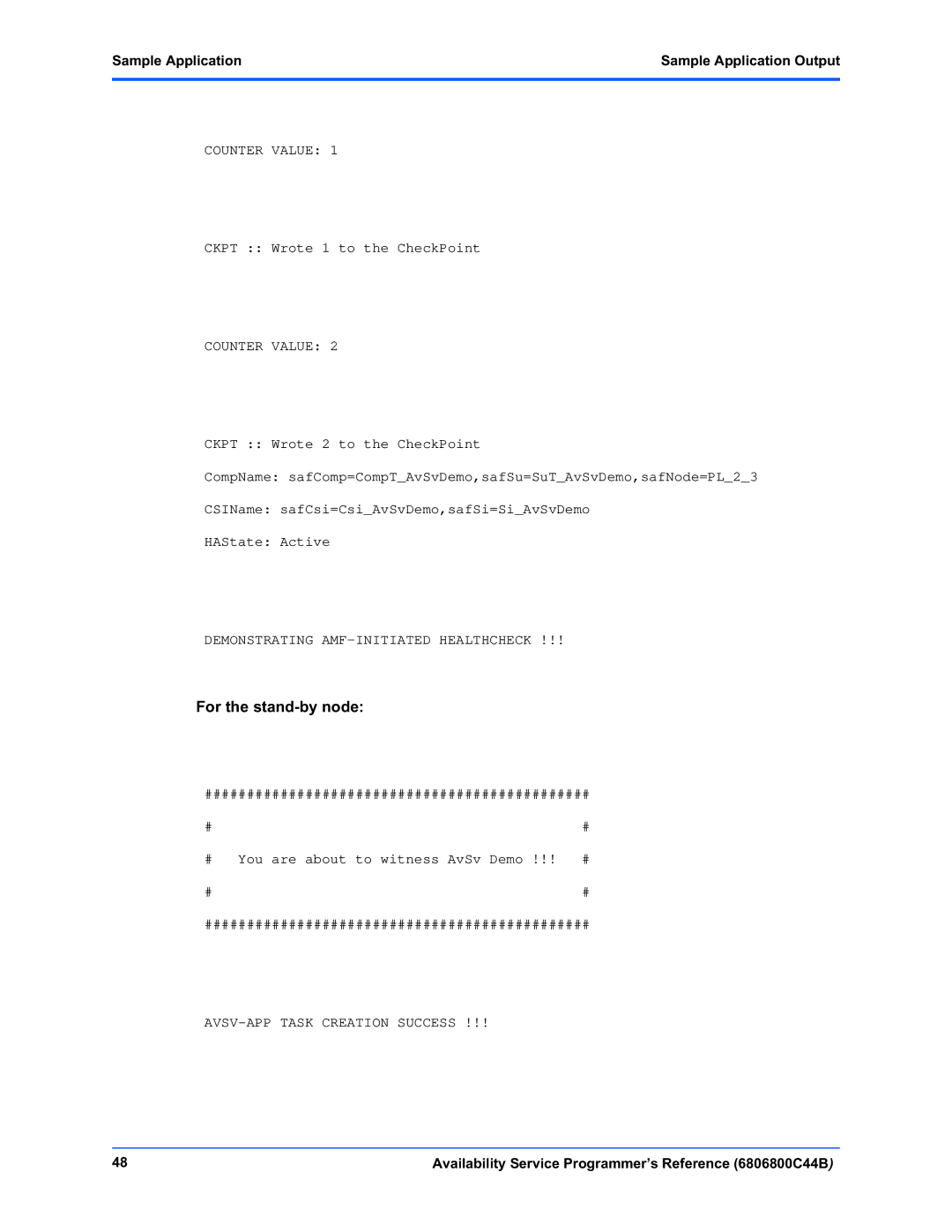 Motorola 6806800C44B manual For the stand-by node 