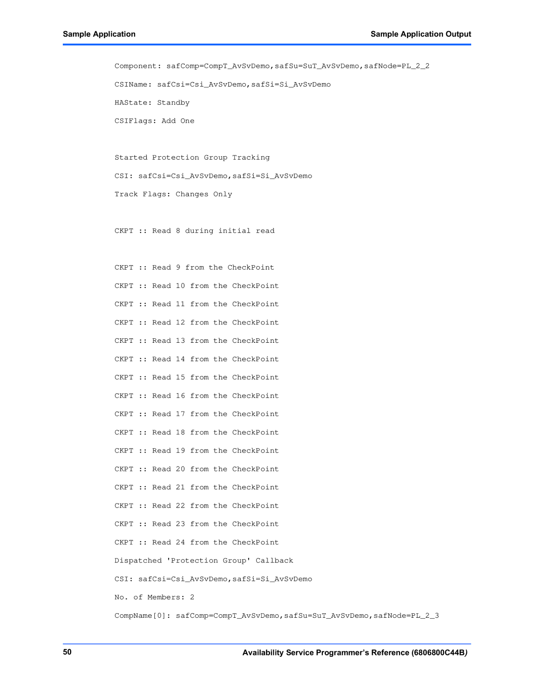 Motorola 6806800C44B manual Sample Application Sample Application Output 