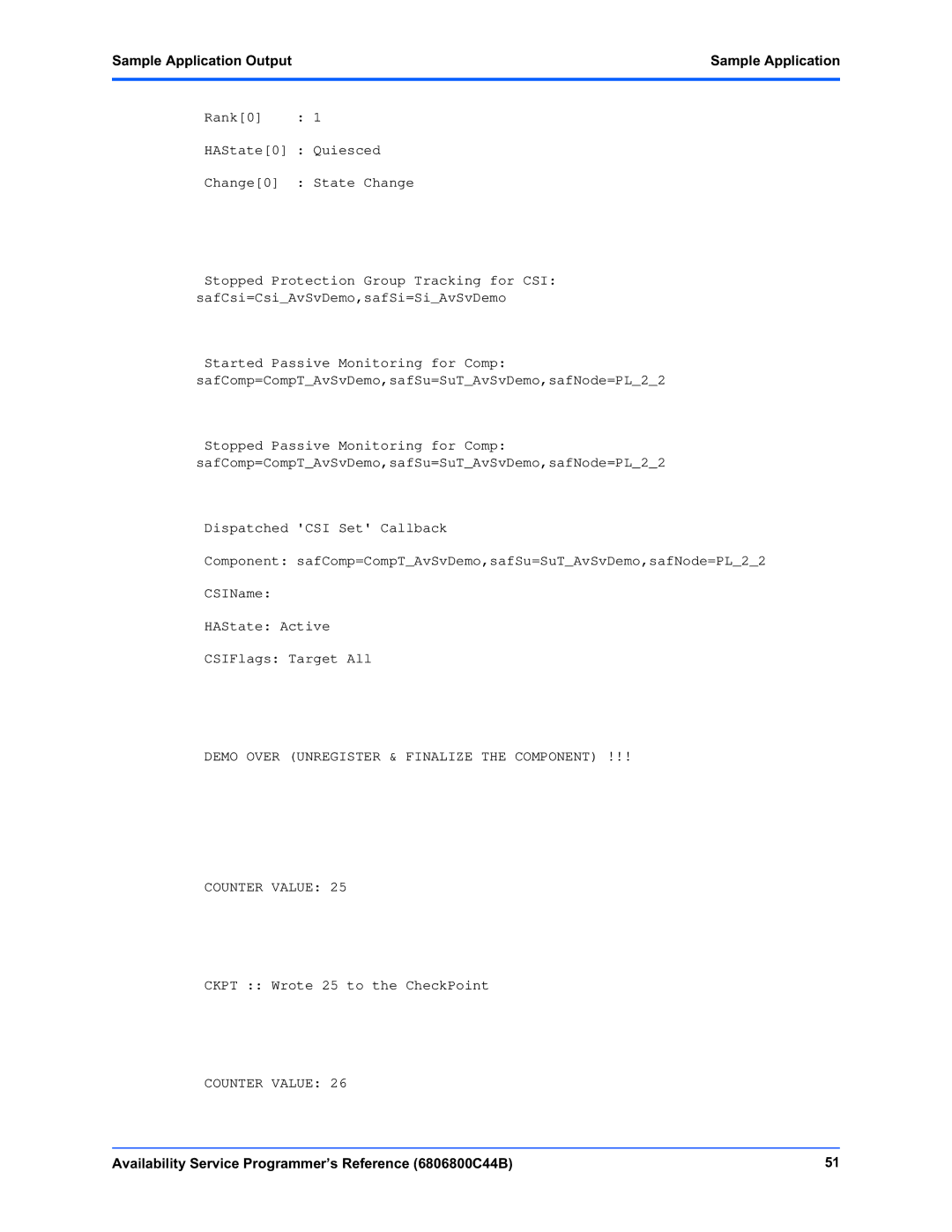 Motorola 6806800C44B manual Demo Over Unregister & Finalize the Component Counter Value 